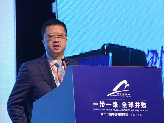 “2015(第十二届)中国并购年会”于11月4日-5日在上海召开。上图为复星集团首席执行官梁信军。(图片来源：新浪财经)
