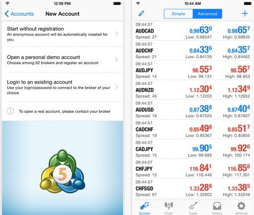 MetaQuotes发布新版MT5手机App 模拟账户开