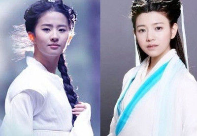 刘亦菲与陈妍希的小龙女扮相对比图 刘亦菲与陈妍希的小龙女扮相对比图