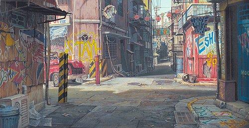 动漫街道场景图片