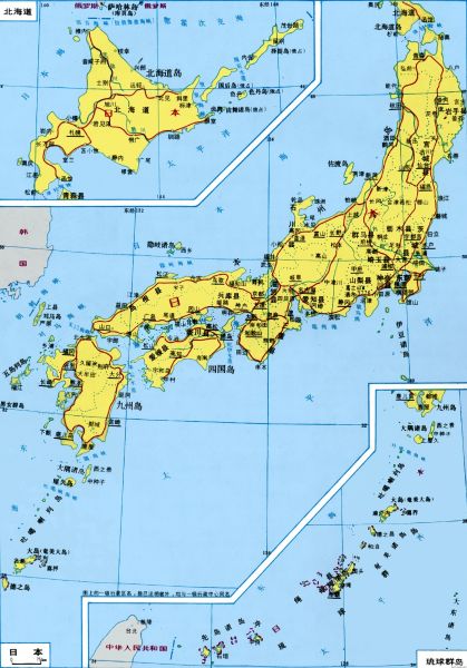 日本地图详图 日本地图详图