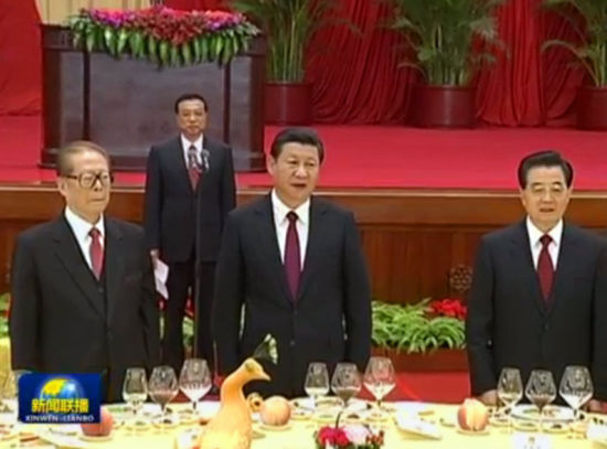 七常委和江泽民等出席招待会