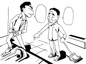 如厕不冲冲还打保洁员