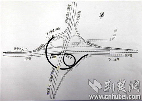 31日武汉机场高速姑嫂树互通a,d匝道将通车 实现与三环线全面对接