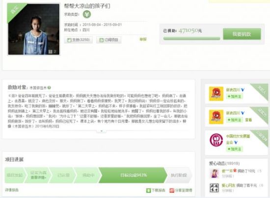 微博公益页面截图
