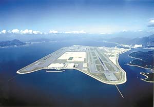 填海造田香港新机场一夜成功搬迁(组图)