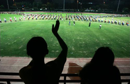 图文:特奥运动会开幕式节目威风鼓排练