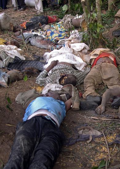 图文:(法新)刚果(金)发生火车出轨事故