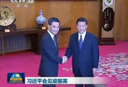 梁振英_董建华_香港回归15周年大阅兵