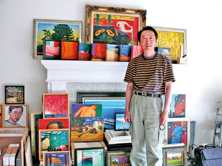 自学画画40年 加华人老汉放弃工作回中国办个