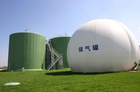 这是牛粪沼气发电设施一角(9月4日拍摄).
