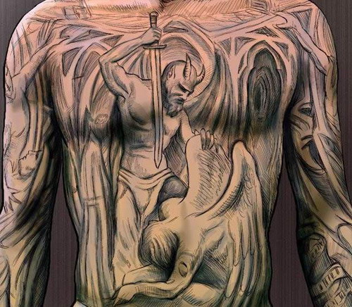 越狱纹身图案越狱男主角纹身图案