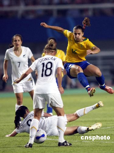 图:女足世界杯小组赛 巴西五比零大胜新西兰