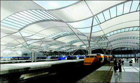 长沙新火车站内部将建成水晶世界(图)