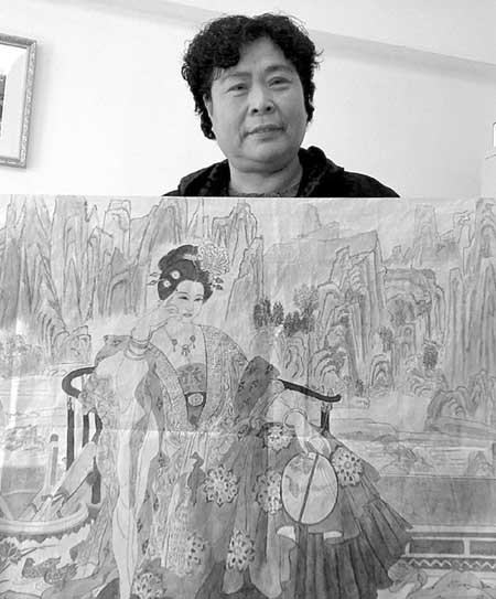 农村大妈撇下羊汤馆进城学画专画大美人(图)