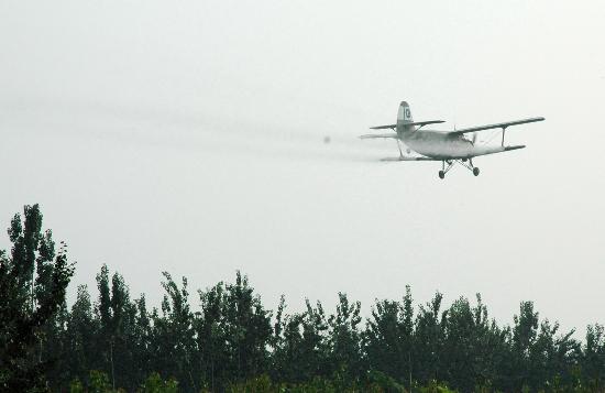 图文:飞机喷农药防治森林虫害(2)