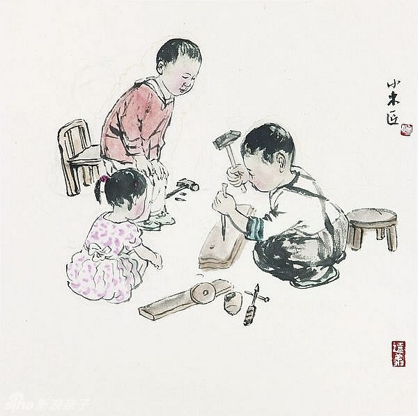 彩色绘图本:《家庭教育》精美插图