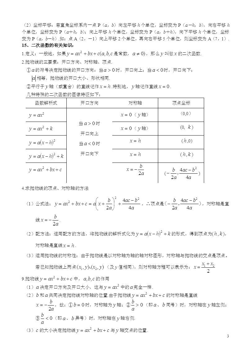 组图:中考数学常用公式和定理大全- 教育频道