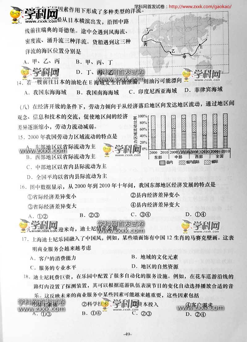 高考真题全国卷_人口地理高考真题