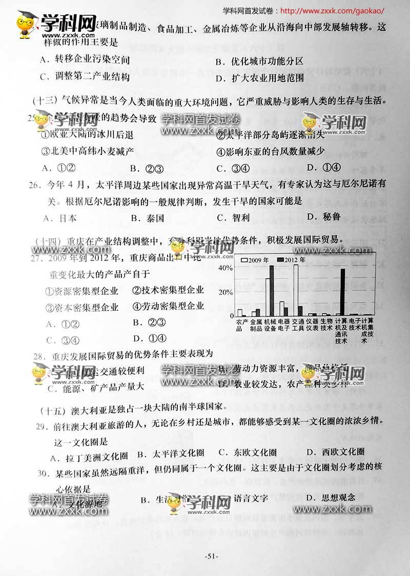 高考真题全国卷_人口地理高考真题