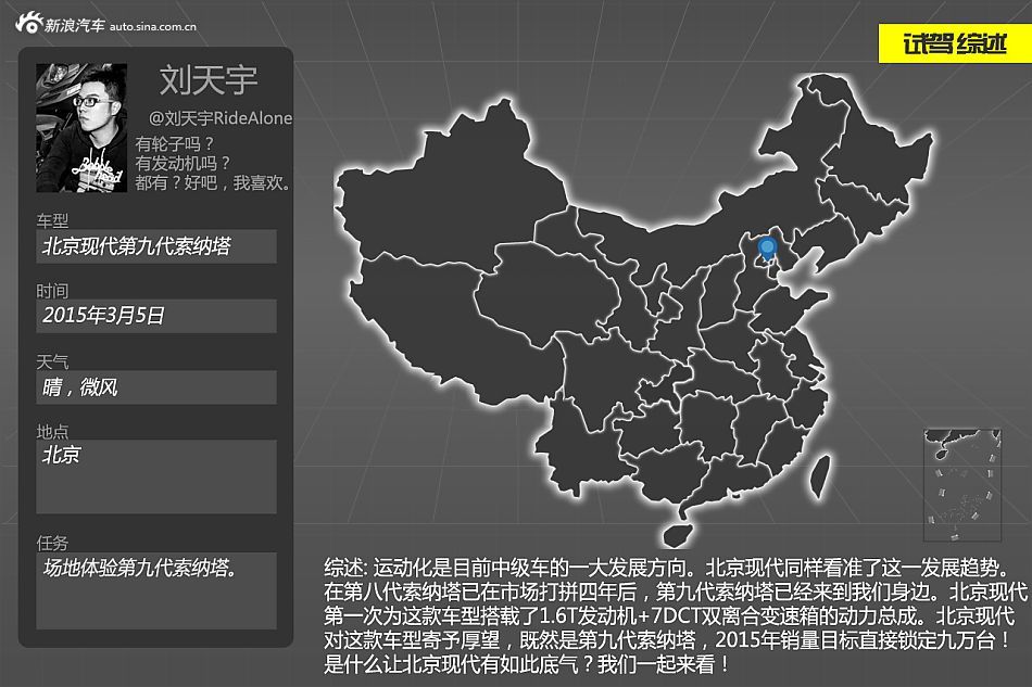 大不同 新浪汽车试驾现代第九代索纳塔高清图片