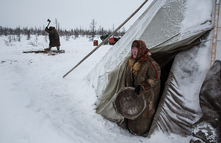 摄影师揭秘古老游牧族生活:生吃驯鹿肉,摄影师