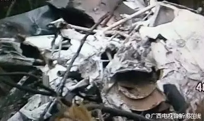 桂林直升机坠毁2人遇难事故现场