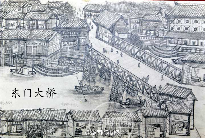 73岁老人手绘老成都街景_新浪图片_手机新浪网