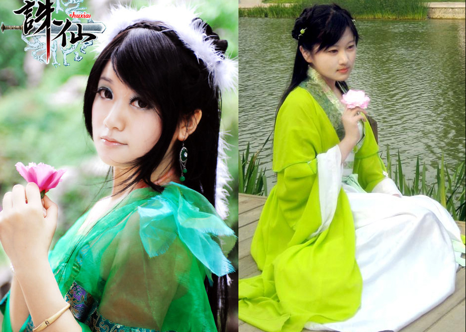 诛仙:碧瑶+山寨版的碧瑶样子挺好看的