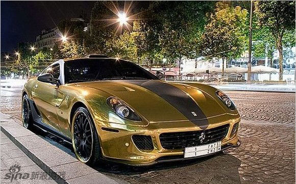 第一名 黄金跑车 价格 28.5亿元 超酷黄金法拉利 穷人高清图片