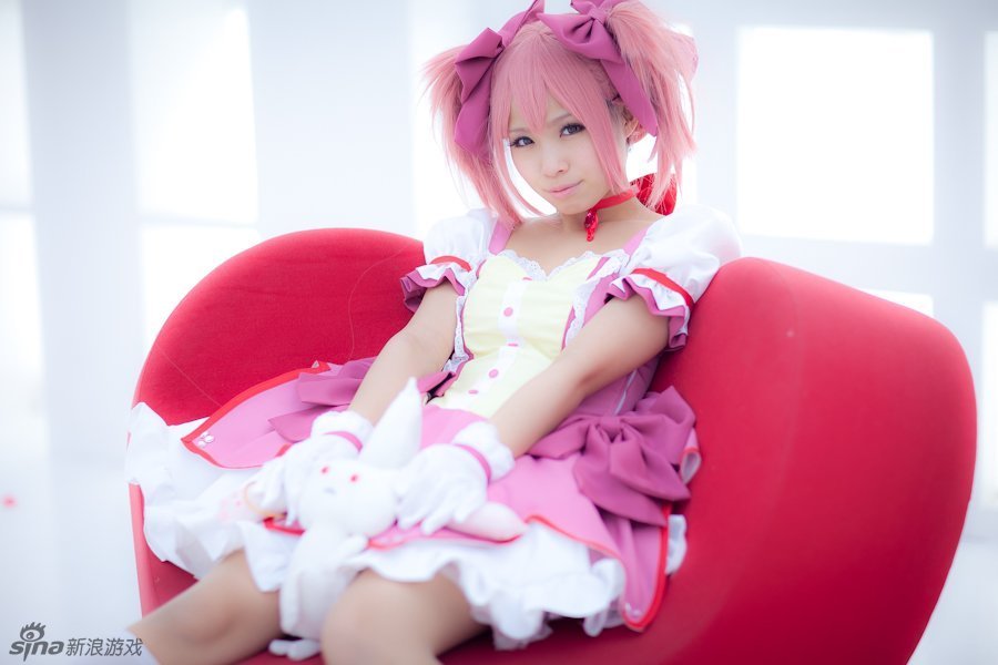 《魔法少女小圆》激萌女主角鹿目圆香cosplay