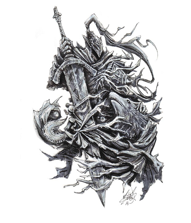 画师公开黑暗之魂手绘原画 - 新浪游戏