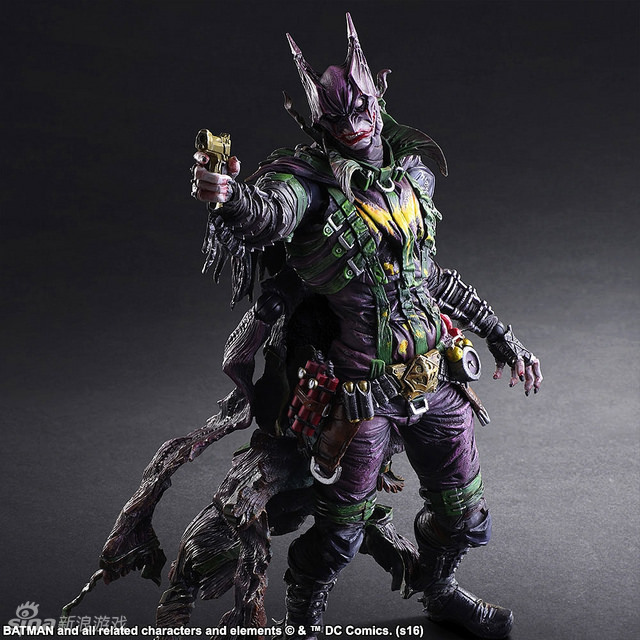 play arts 改新品蝙蝠侠手办 合体小丑双面人