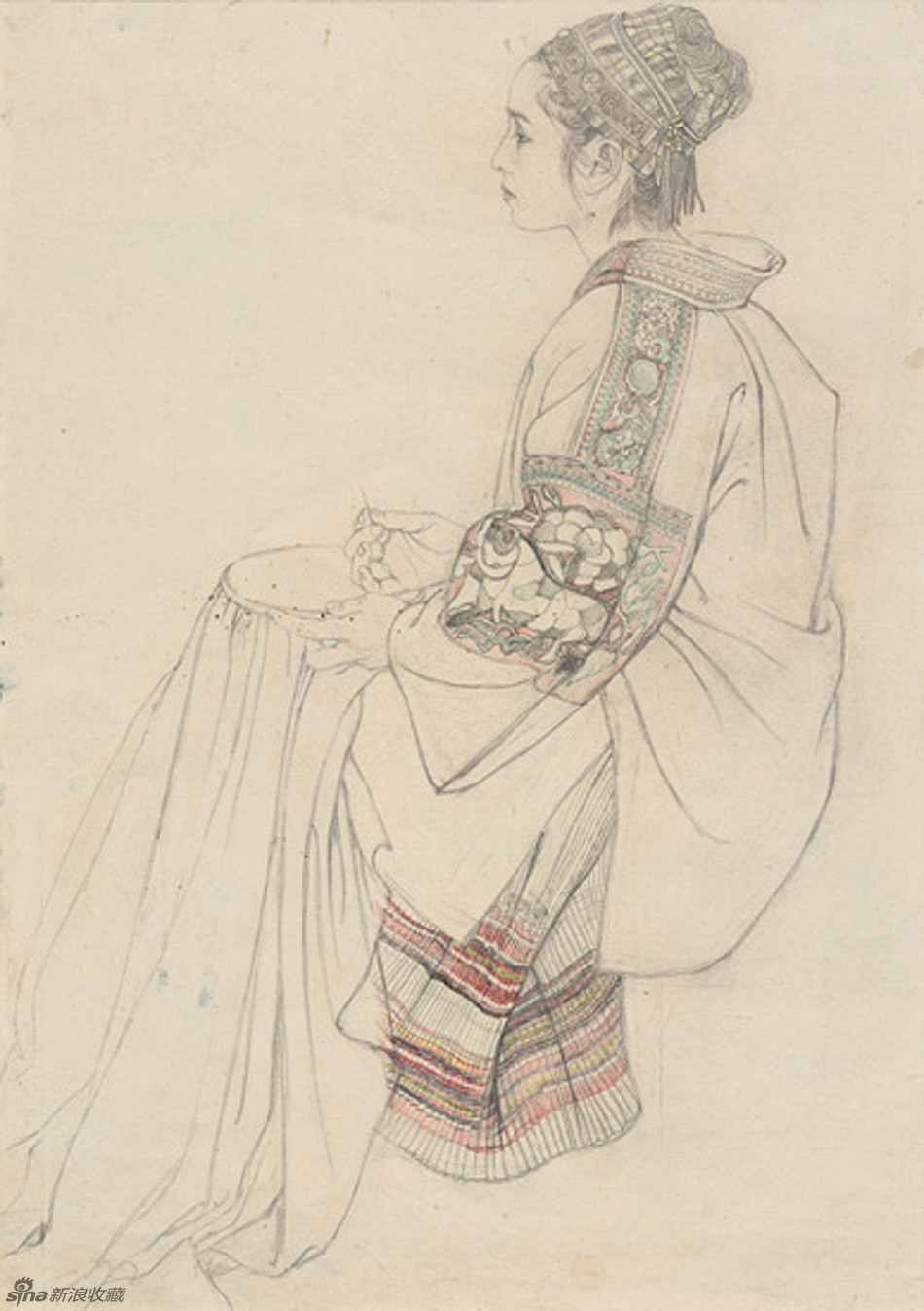 何家英是我国当代卓有艺术成就的工笔人物画家.