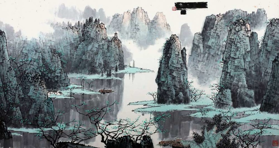白雪石 山水