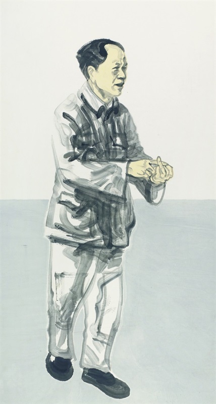 刘西洁,肖像—伟人,180×90cm,纸本水墨,2008