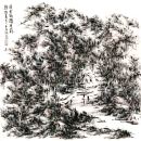 溪回岭转无穷态 焦墨 68x68cm 2012