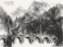 贵州荔波小七孔古桥 水墨写生