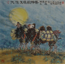 4刘之光水墨-大漠戈壁驼铃声68×68cm