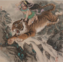 2刘之光水墨-飞虎迎春68×68cm