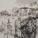 西班牙山城小镇50x50cm2017年