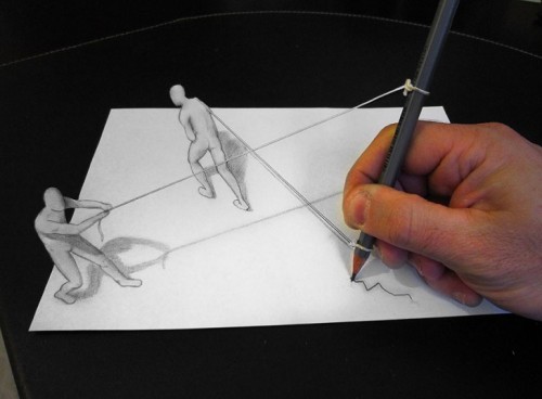 贡品网 - 佳作欣赏 - 意大利艺术家手绘3D铅笔画