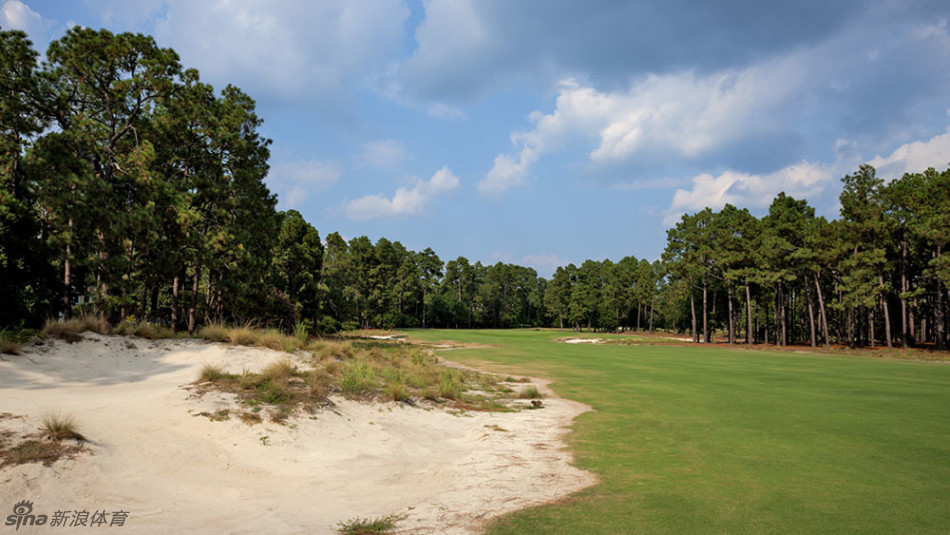 阳光洒在3号洞起伏有致的球道上，沙坑如金色海滩点缀其间，远处旗杆在微风中轻扬，静候精准一击。
