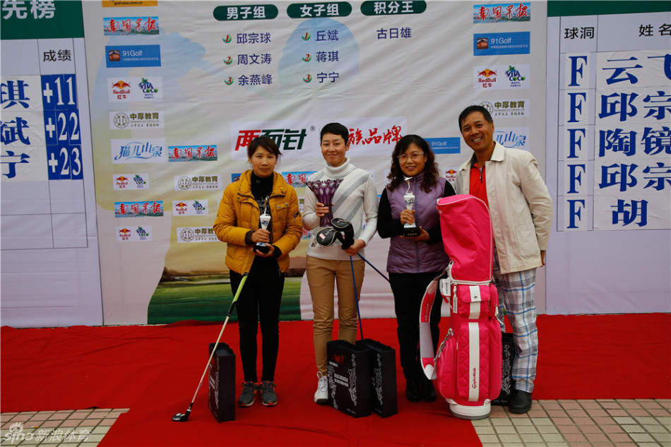 嘉宾与获奖球员手持奖杯并肩而立，在镜头前共同展露胜利的微笑，见证荣誉的授予。