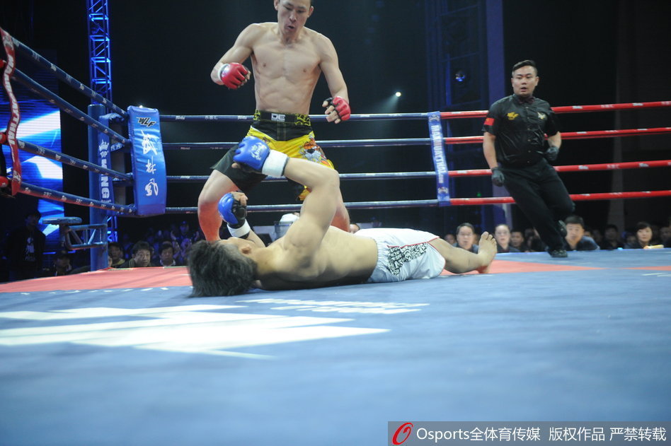 日本选手原田惟23秒被中国拳手王冠KO吐血图片