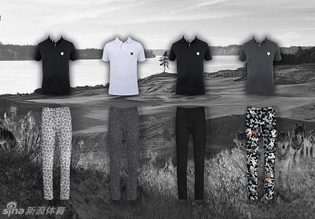 达斯汀·约翰逊身着简约深色高尔夫球服，双臂交叠神情自信，展现其低调而极具力量感的穿衣风格