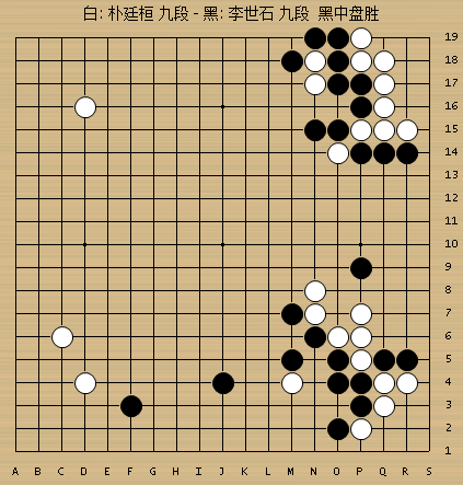 电视围棋快棋赛决赛在韩国开战,李世石执黑对阵朴廷桓,以上是动图棋谱
