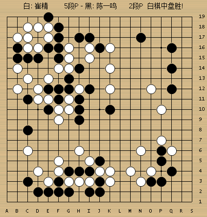 兵圣杯8强战动图棋谱,王晨星执白不敌朴志恩,陈一鸣执黑负崔精.