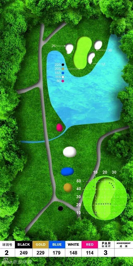 水畔的策略抉择：一位球员在湖泊边缘评估球位，清澈的湖水倒映着天空，球杆与倒影相连，考验着球员处理水障碍的智慧与勇气。