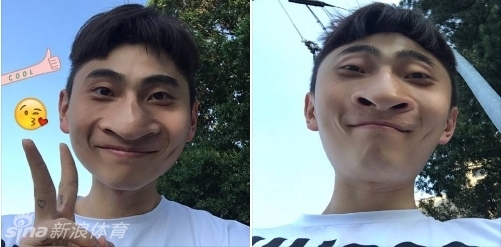 罗汉琛身穿便服做出夸张鬼脸，嘴巴张成O型，眼神戏谑，仿佛在重现那句经典口头禅‘我的天呐！’，逗趣气质尽显无遗